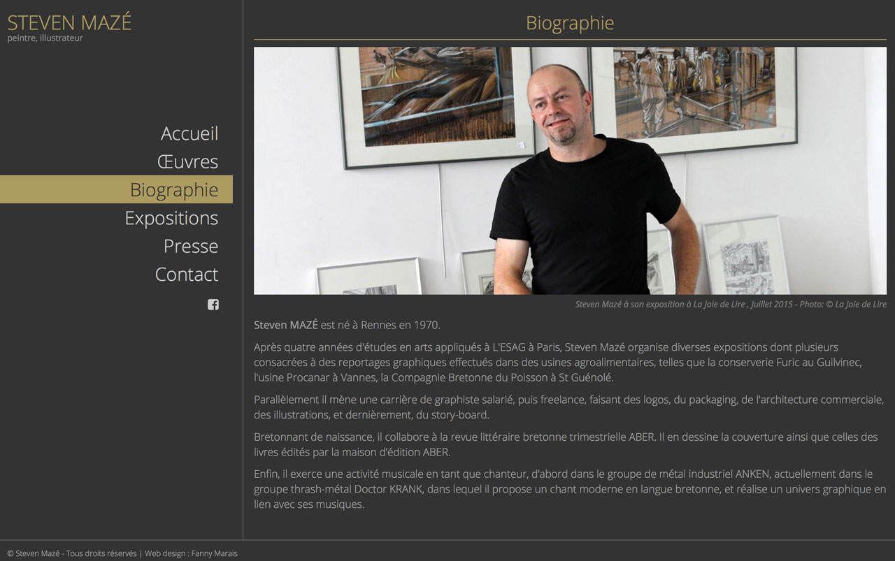 Webdesign du site de Steven Mazé
